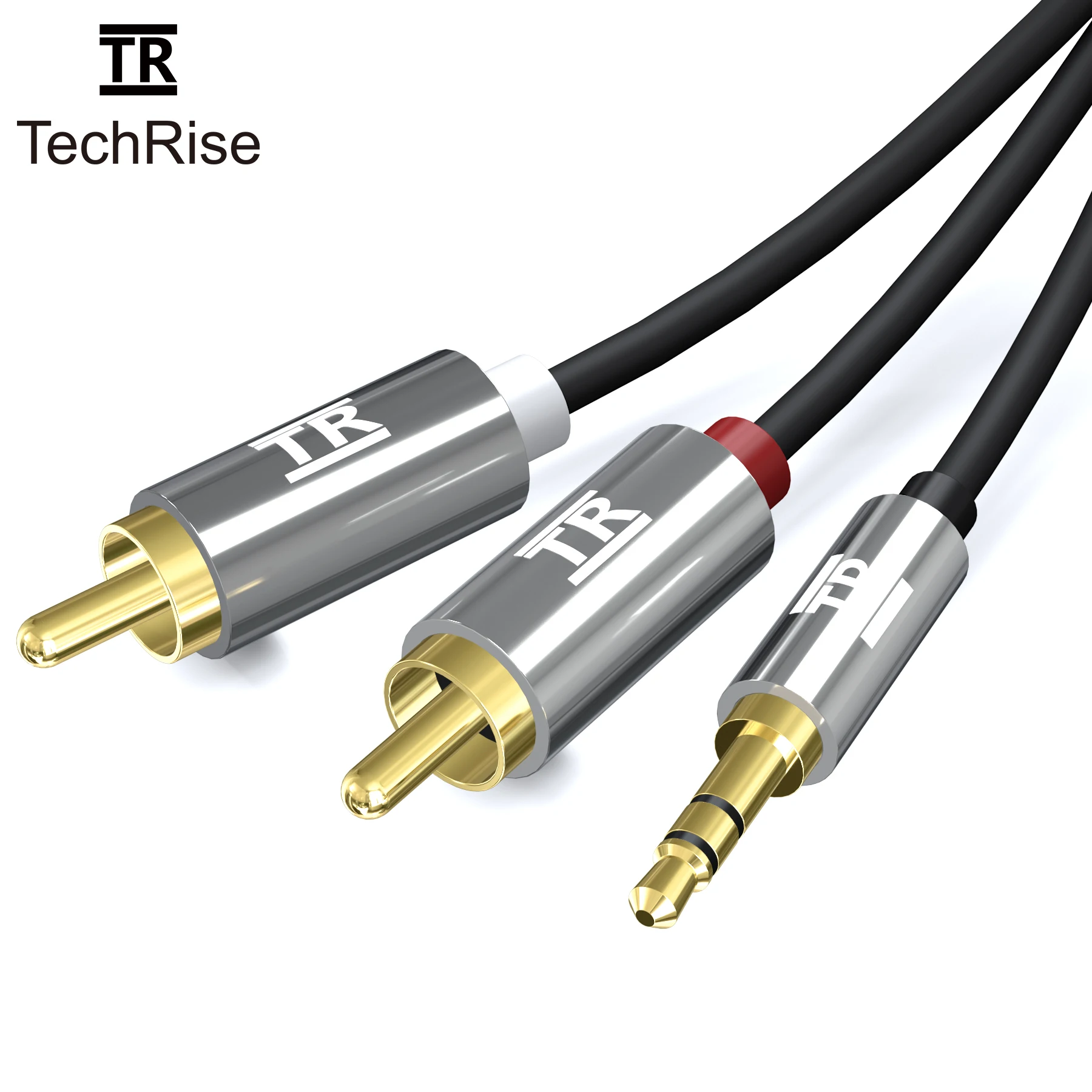 TechRise RCA кабель 2RCA на 3 5 аудиокабель мм разъем AUX для усилителя наушников динамик Y