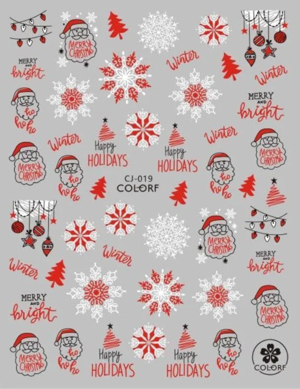 Новые 3D лазерные рождественские наклейки Санта-Клаус Снеговик милые Мультяшные