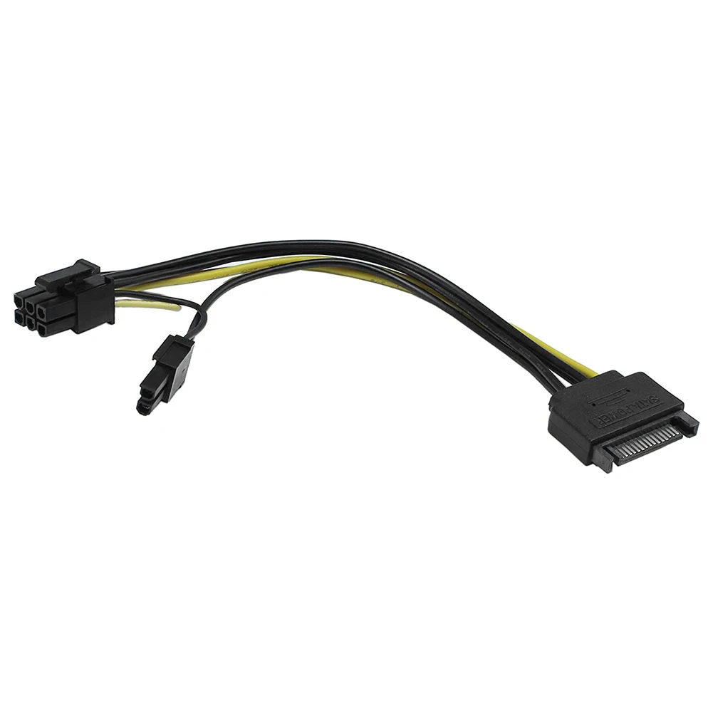

Кабель питания 15 Pin SATA Male на 8 Pin (6 + 2) PCI-e, 15-контактный SATA на 8Pin PCI Express, адаптер для видеокарты 8 дюймов
