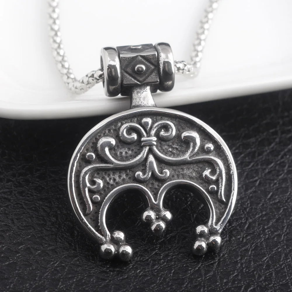 SG винтажное в стиле норвежских викингов славянская Луна Ожерелье Подвески виде