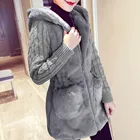 Женское пальто осенне-зимнее пальто с капюшоном из искусственного меха с длинным рукавом Женское пальто большого размера плюшевое Женское пальто на молнии Новинка 2019 #3