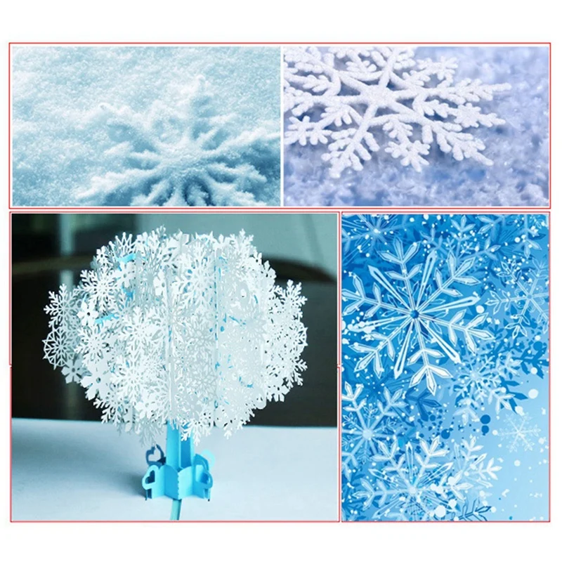 1 шт. Рождественская открытка Снежинка всплывающие карты с конвертом наклейки