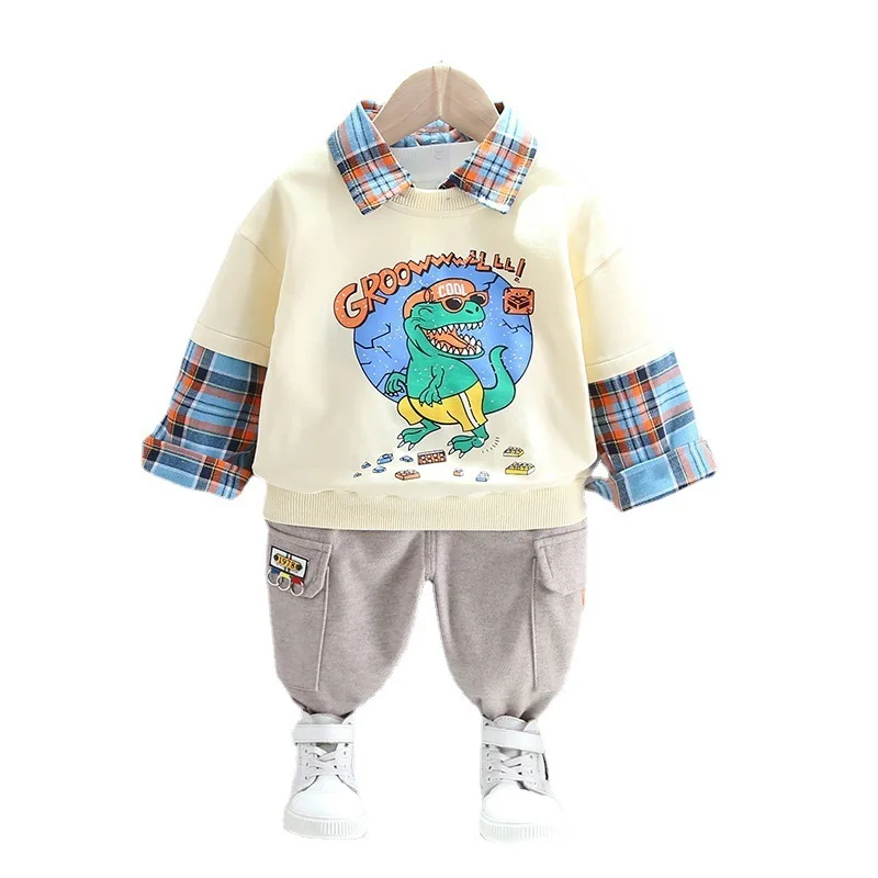 

Футболка и штаны для мальчиков и девочек, из хлопка, на осень, 2 шт./компл.