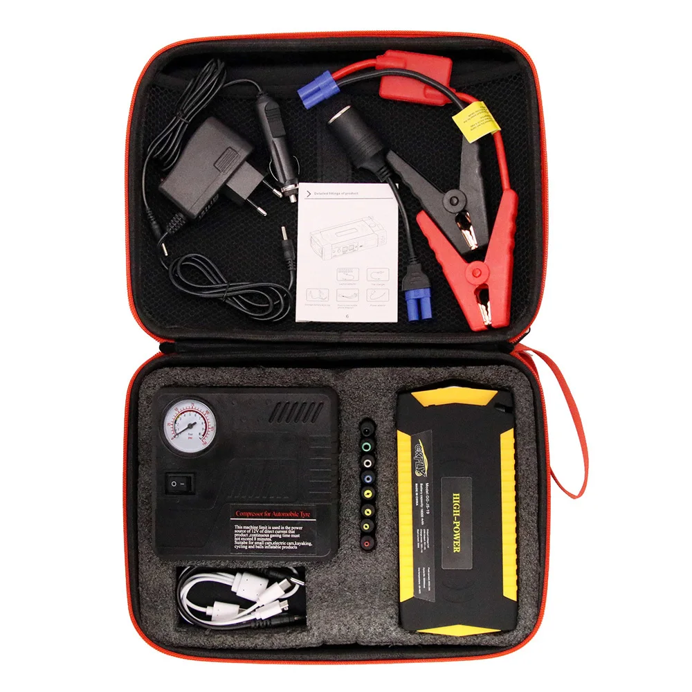 Пусковое устройство GKFLY для автомобиля стартер с воздушным насосом 16000 мАч 12 В