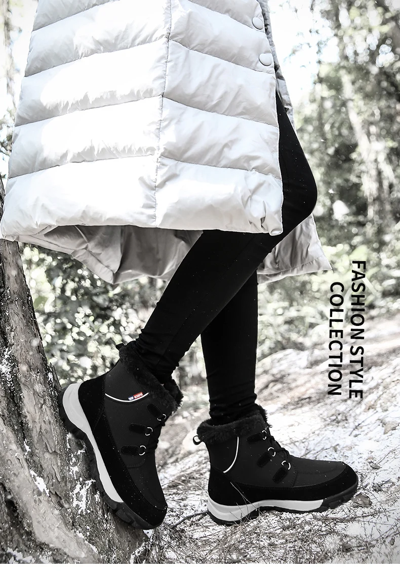 

New women Winter Increase Snow Boots Outdoor Running Activity Sneakers Warm Lace Up High Top Fitness Fashion Sports Shoes 35-42