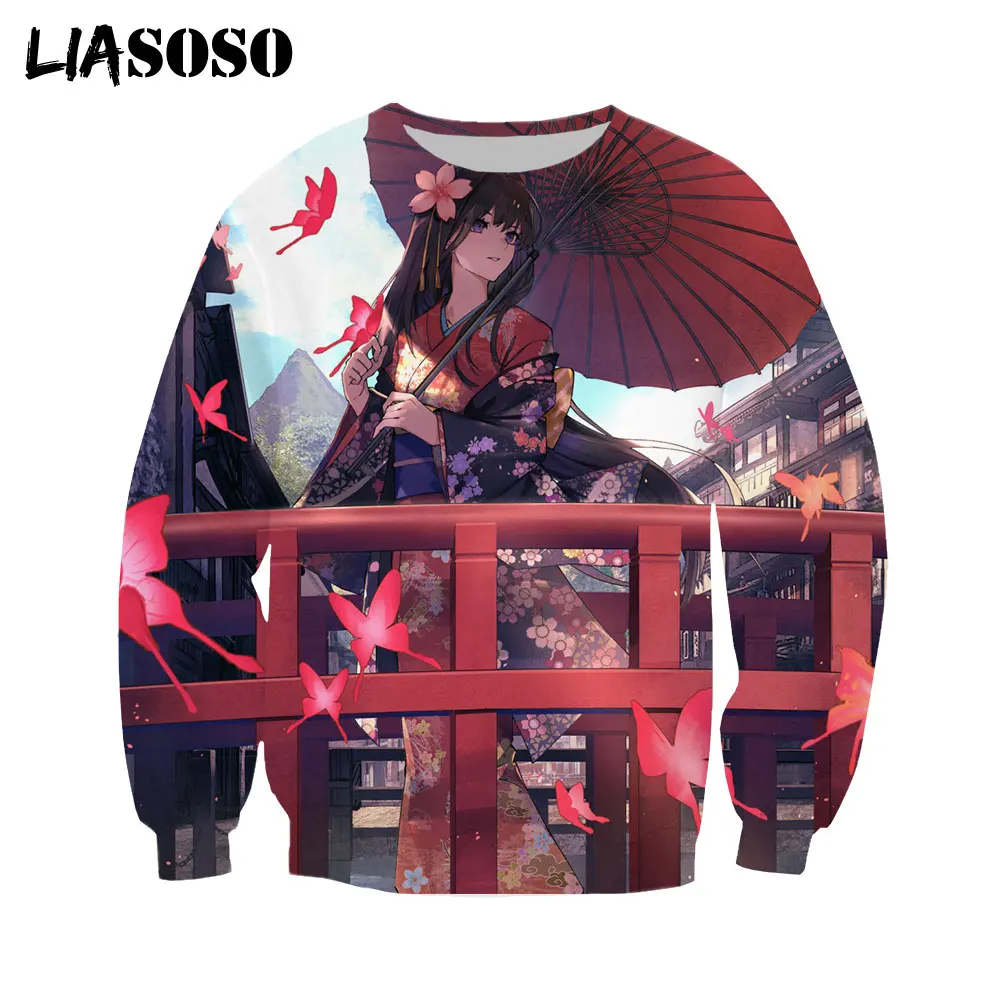 

LIASOSO Japanese Anime Sweatshirt 3D Print Men Women Sweatshirt Hip Hop Fashion Street Clothes Long Sleeve Pullover Oversize 6xl