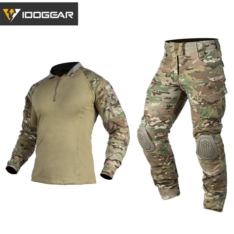 Боевая униформа IDOGEAR G4 рубашка и брюки тактическая одежда BDU с подушечками костюм