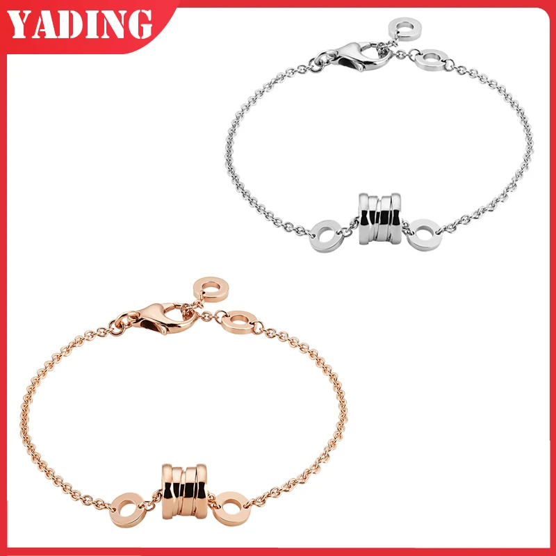 

Fit Original 925 sterling silver spring bracelet for women with rose gold high quality classic couple jewelry wedding gift