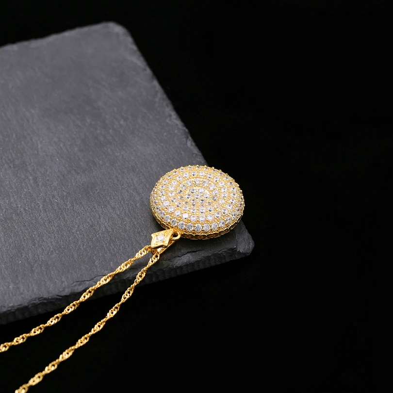 Женское длинное ожерелье с подвеской роскошное свадебное из фианита золотыми