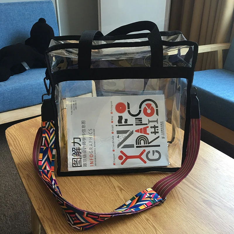 

transparent shopping bag one-shoulder diagonal bag fashion satchel bags purses and handbags purse tote bag