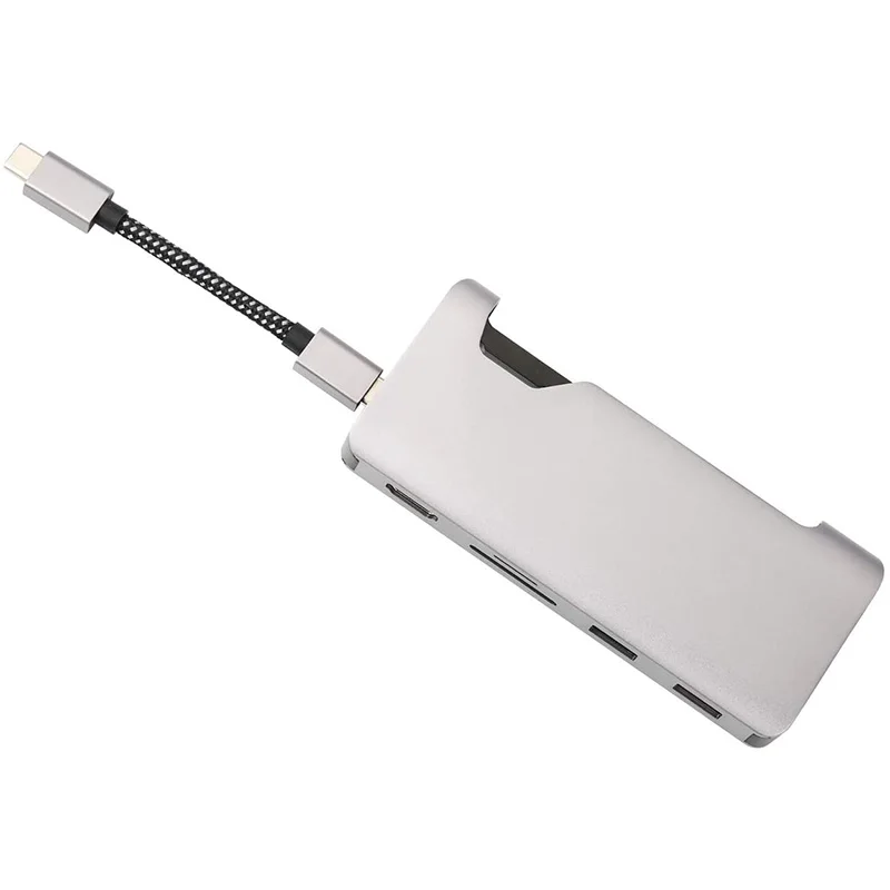 Порт 7 в 1 USB C концентратор для ноутбуков и смартфонов монитор порта дисплея 4K HDMI