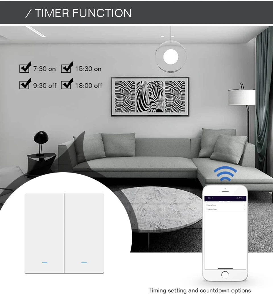 WI-FI "Умный" настенный wi-fi-выключатель RF433 кнопочный переключатель 1/2/3 банды Великобритании/ЕС Стандартный приложение Smart Life Беспроводной светильник переключатель дистанционного управления голосовым Управление