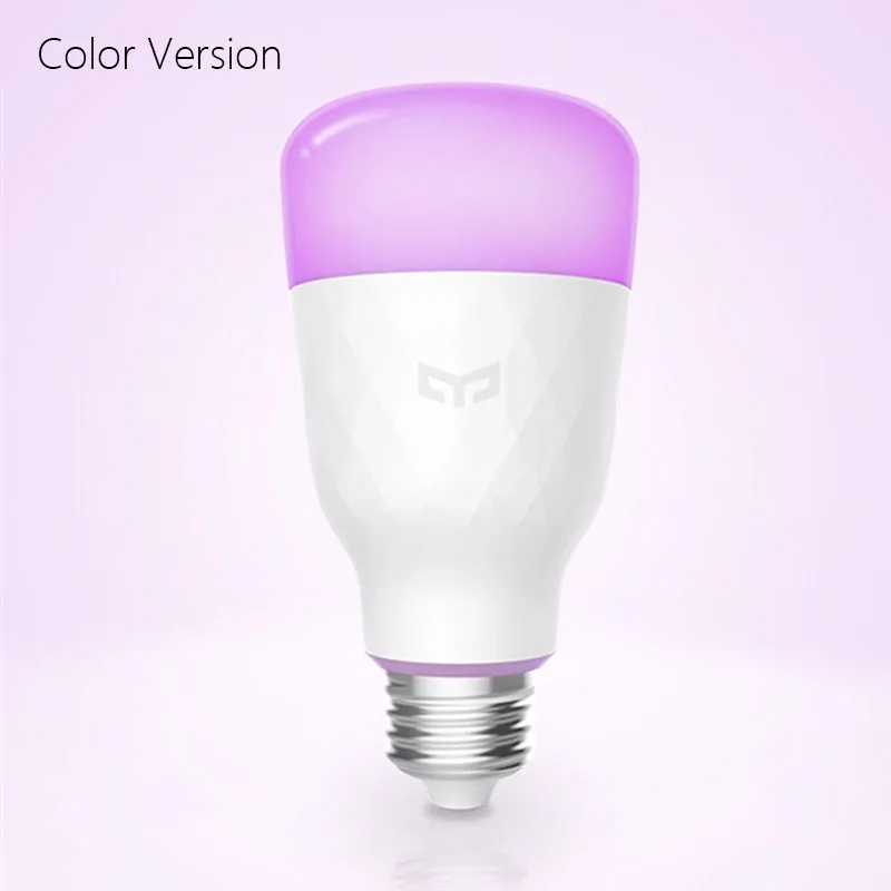 Color Умный светодиодный светильник Xiao mi jia Yeelight, цветной и белый, 800 люменов, 10 Вт, E27, умная лампа для приложения mi Home(обновленная версия - Цвет: Color
