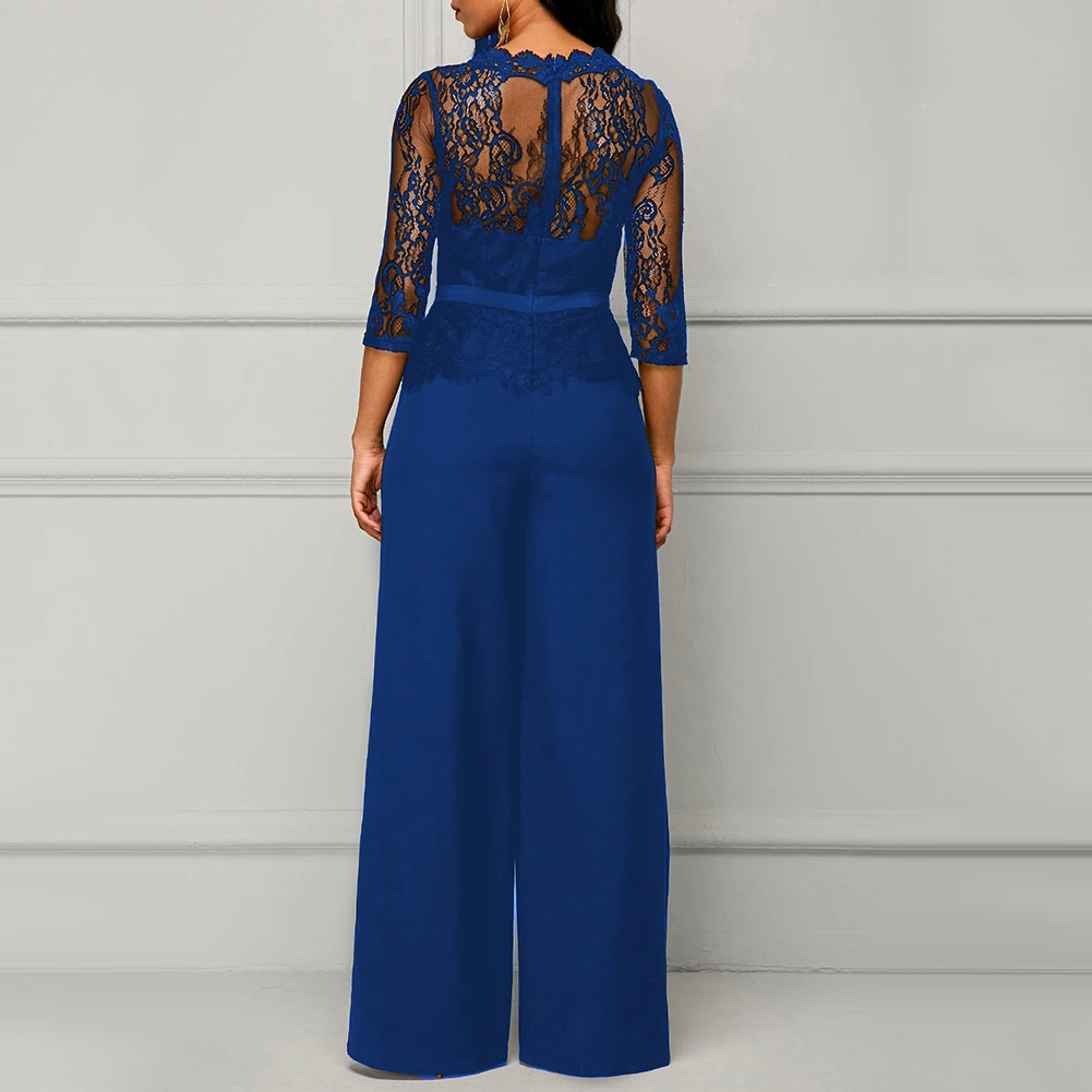 Сексуальный элегантный женский кружевной топ с рукавом 3/4 широкие леггинсы