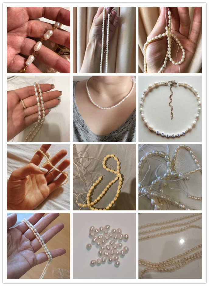 Natural Freshwater Pearl Beads High Quality 34cm Rice Shape Punch Loose for DIY Elegant Necklace Bracelet Jewelry Making | Украшения и