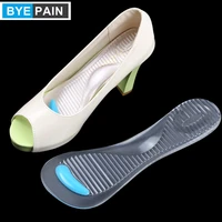 1pair byepain foot massage care 34 high heels insoles silicone gel insoles for women shoes durable comfortable heel inserts
