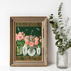 Розовые розы с зелеными листьями Акварельная картины ботанический Lover Подарки плакат растений картина на стену для Декор в гостиную