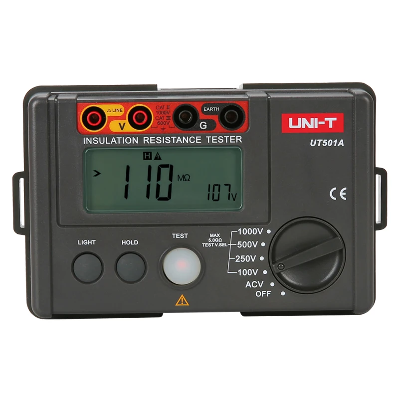 UNI T UT501A тестер сопротивления изоляции/1000V Цифровой Мегаомметр/ЖК подсветка|digital