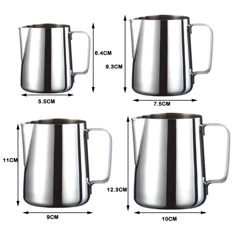 

Handheld Stainless Steel Milk Frothing Jug Espresso Coffee Pitcher Barista Craft Coffee Latte Milk Frothing Pitcher 2021 New