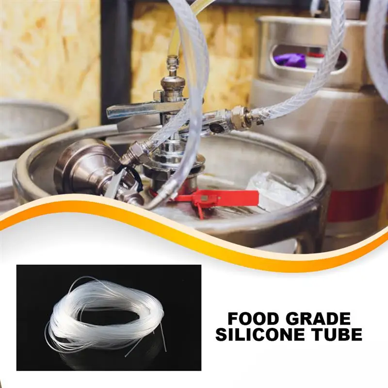 

Food Grade Silicone Tube 4mm ID 6mm OD Aquarium CO2 System Transparent Silicone Hose Tubing for Brewing Filters Milk Cans