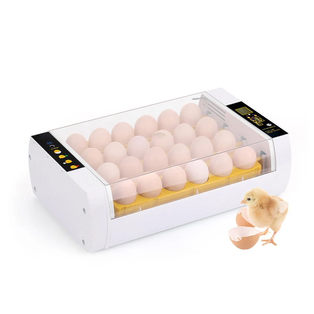 

Digital Temperature Small Brooder 24 Mini Hatchery Egg Incubator Hatcher Auto Temperature Control Egg Turning Alarm Function