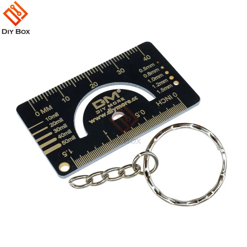 4 см PCB линейка, измерительный инструмент Многофункциональный резистор микросхема конденсатора IC SMD посылка блоки для электронных инженеров с цепочкой для ключей