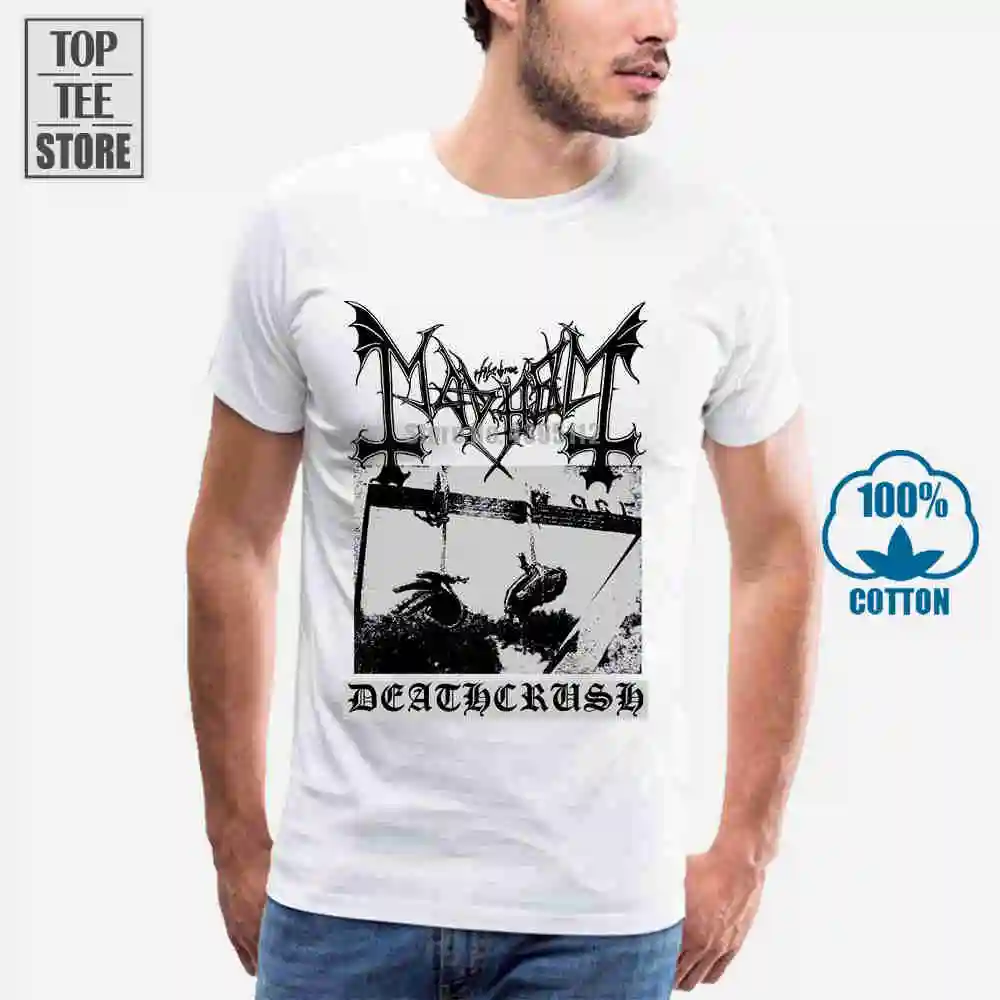 Футболка Mayhem Deathcrush Red Новинка разные размеры шелкография печать 2018 хлопковые