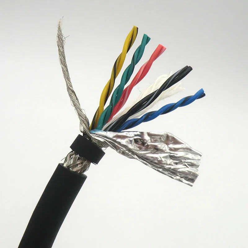 Гибкий Экранированный Кабель с витой парой 10 ядер 0 14 2 3 мм 26awg 24awg 22awg луженая медь