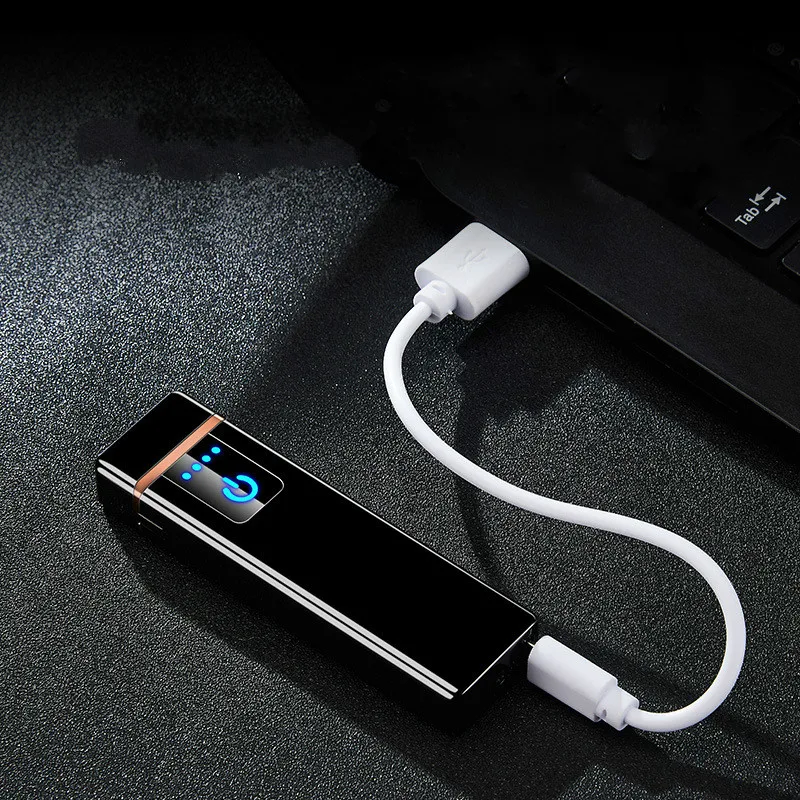 Портативная Зажигалка USB металлическая импульсная сенсорная Индукционная