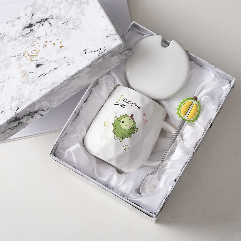 

Cartoon Cup Cute Water Cup Tea Drinker with Spoon Gift Box for Friends