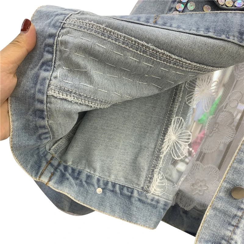 

TWOTWINSTYLE Casual Patchwork Lace Diamond Jacket For Women Lapel Long Sleeve Streetwear Jackets Female Fashion New Clothing