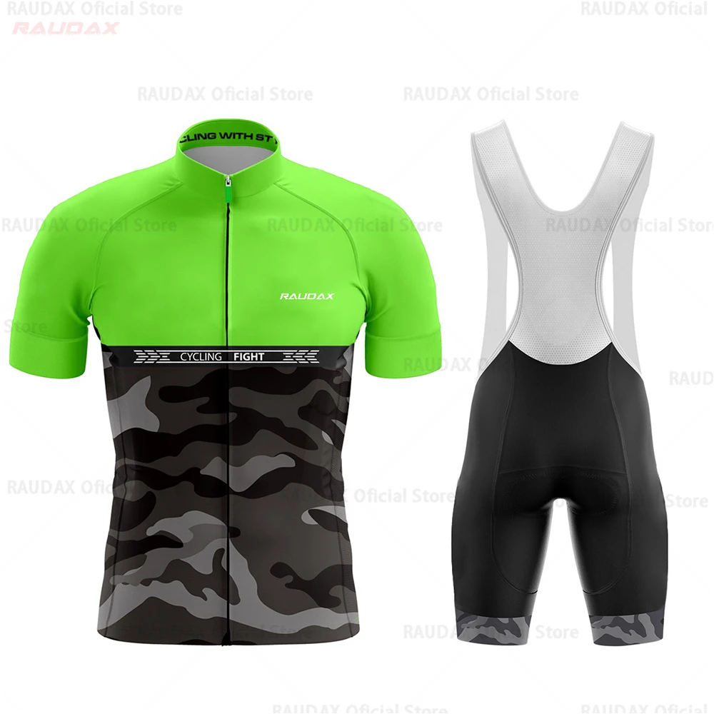 

New RAUDAX Camouflage Cycling Jersey Set Bicycle Clothing Riding Bike Clothes Short Sleeve Sports Cycling Set Ropa Ciclismo 2022