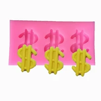 small dollar sign shape silicone mold decoration tool resin kitchenware diy chocolate cake dessert fondant moulds for baking