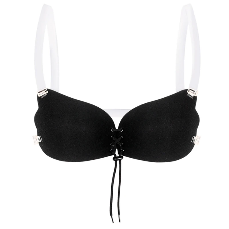 

Women Silicone Self Adhesive Push-Up Bra Backless Strapless Drawstring Invisible Bra Nipple Sticker Covers Wedding Party