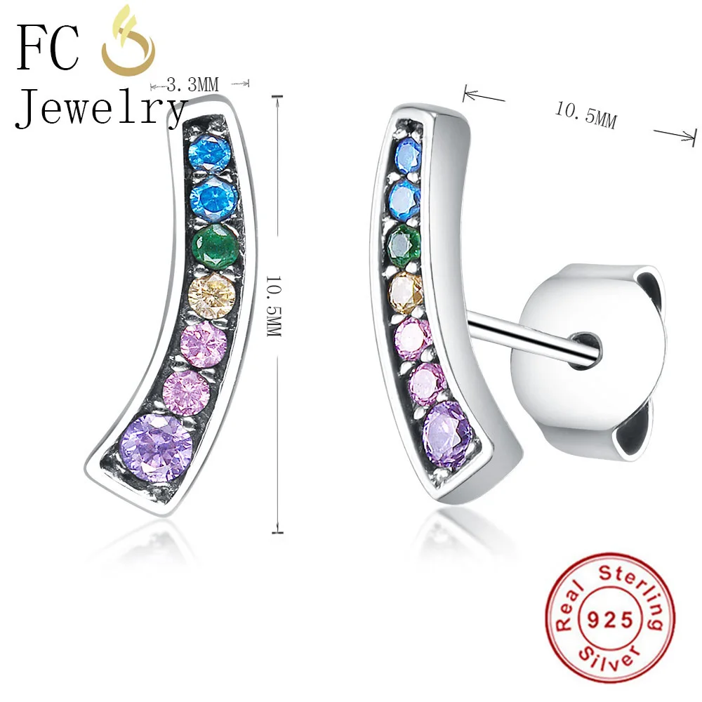 Ювелирные изделия FC из стерлингового серебра 925 пробы геометрические радужные