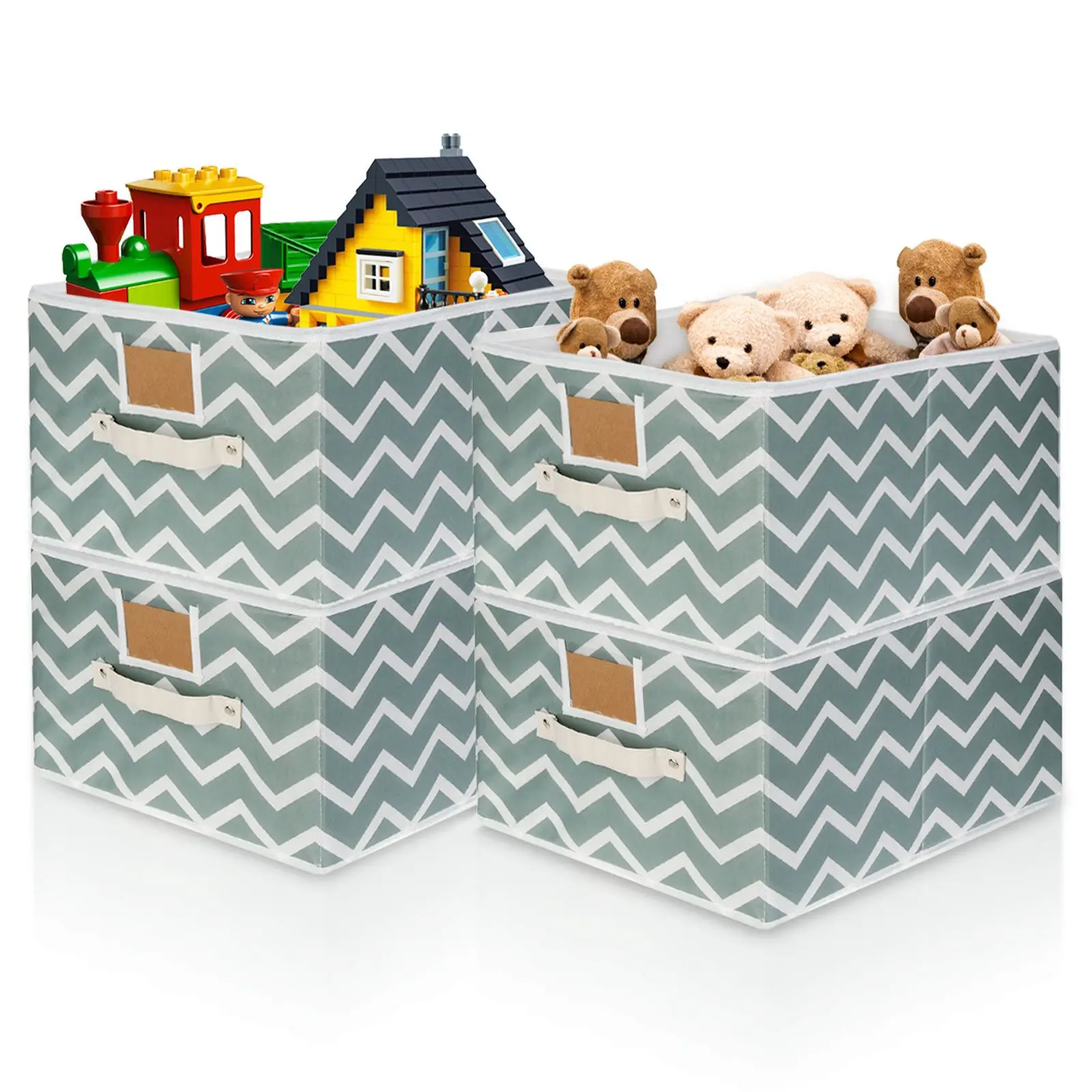 

4Pcs/Set New Cube Folding Large Fabric Storage Box Clothes Storage Bins For Toys Organizers Baskets 40x30x21cm Bright colors