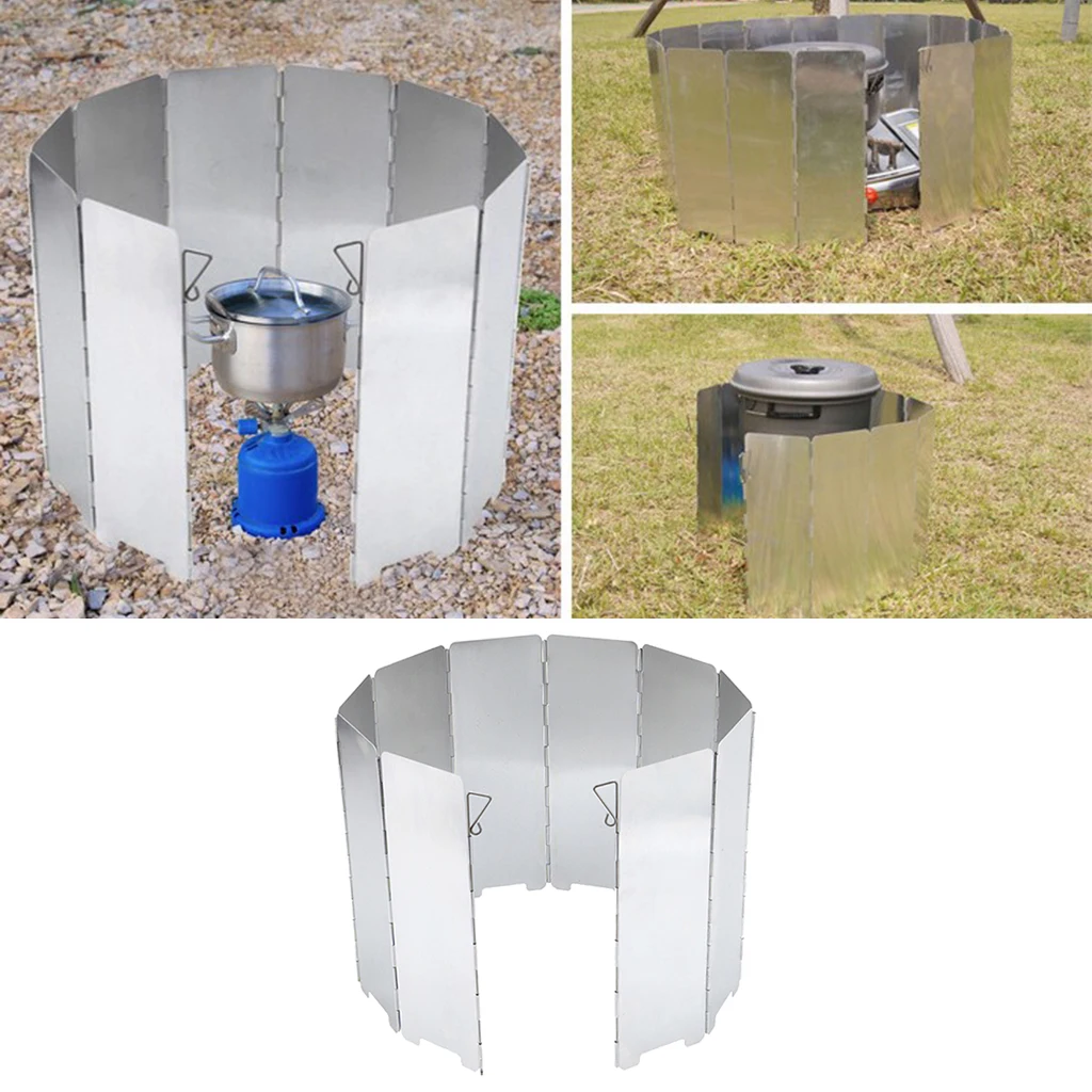 Ветрозащитная плита складная защита от ветра 10 тарелок для улицы кемпинга кухни