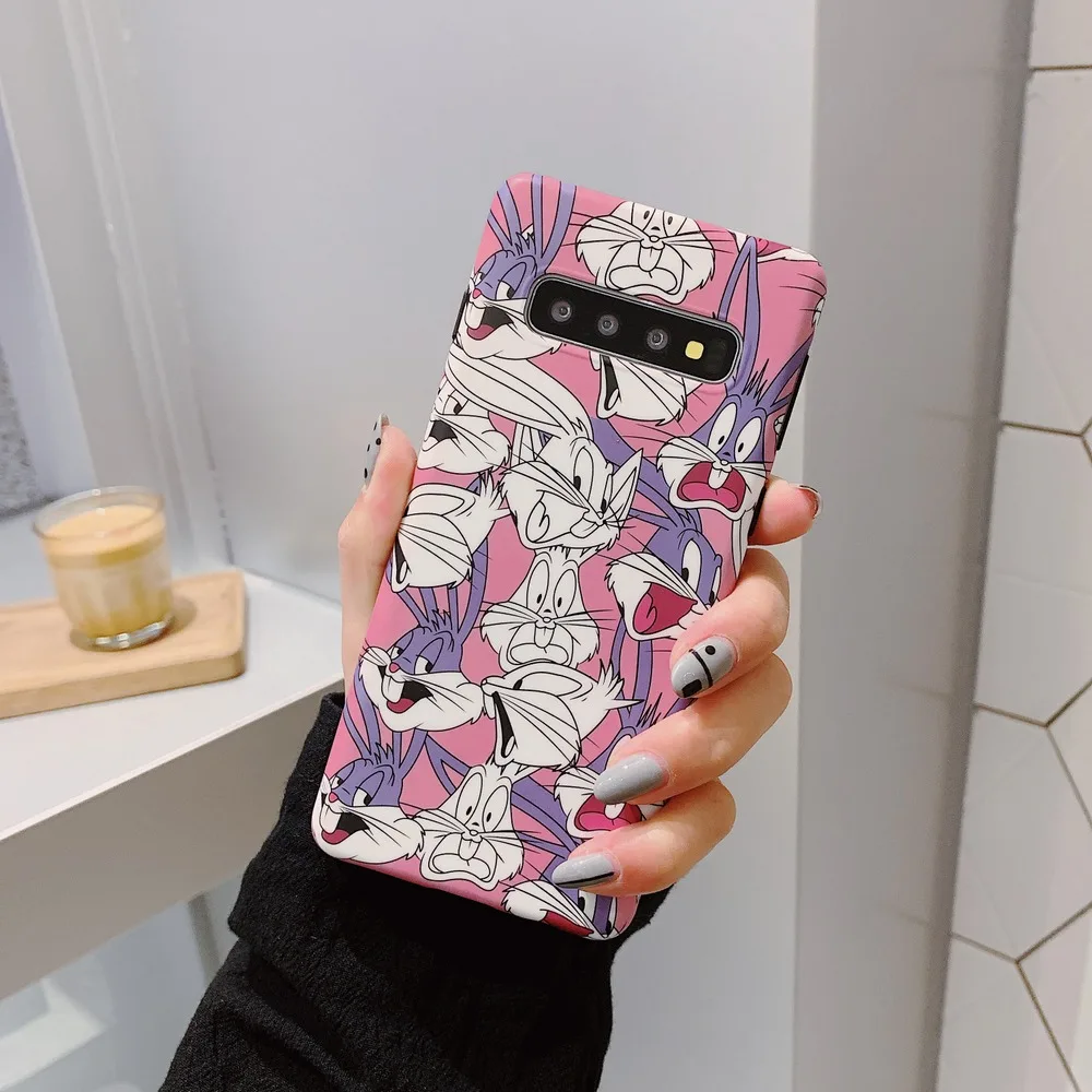 Забавные чехлы с рисунком кролика для samsung Galaxy S10 S8 S9 Plus милый мягкий чехол