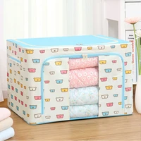 oxford cloth steel frame storage box for clothes bed sheets blanket pillow shoe holder container organizer d1