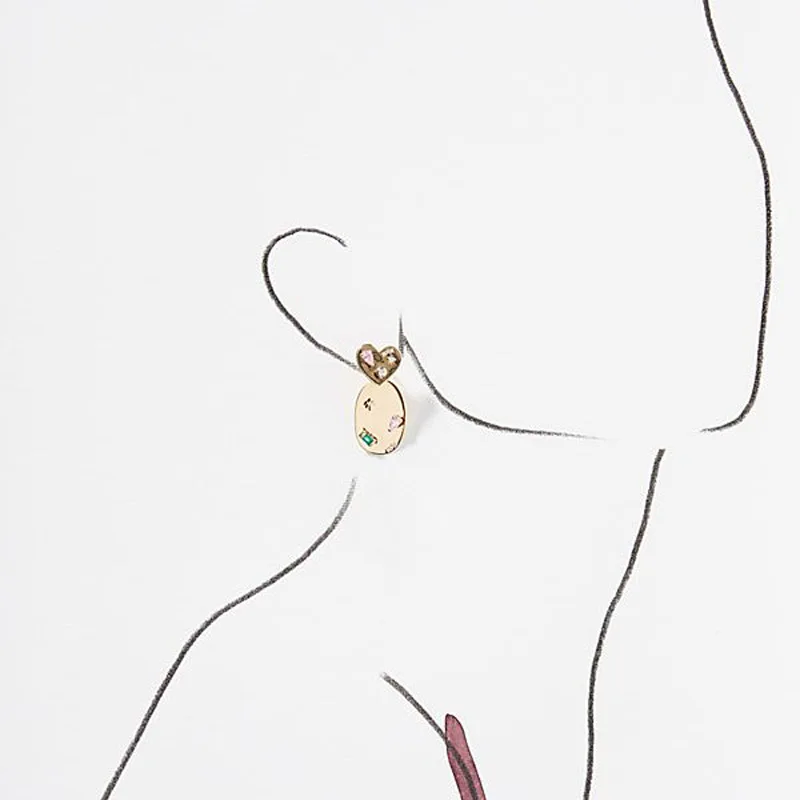 

Joolim Jewelry Wholesale Colorful Gold Heart Drop Earring Dangle Earring