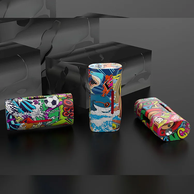 Граффити Шаблон Vape коробка мод сплав пластик Материал 80 Вт TC обход один 18650