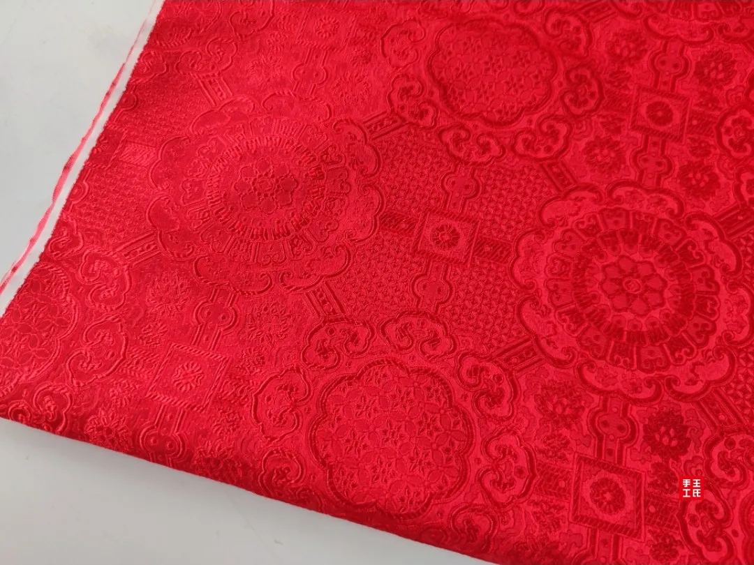 Buddhist golden flowers Jacquard Silk fabric brocade Satin for COSPLAY/Kimono/Mongolia clothing/Stage suit 1 order=1meter | Дом и сад