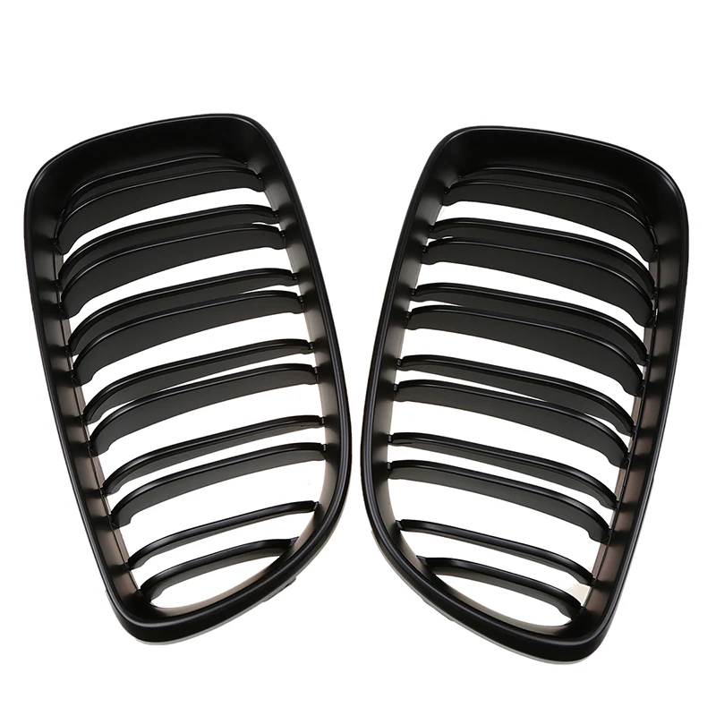 

POSSBAY Matte Black Car Front Kidney Grille for BMW 1-Series E82 125i/128i/135i Coupe 2007-2013 Double Slats Racing Grilles