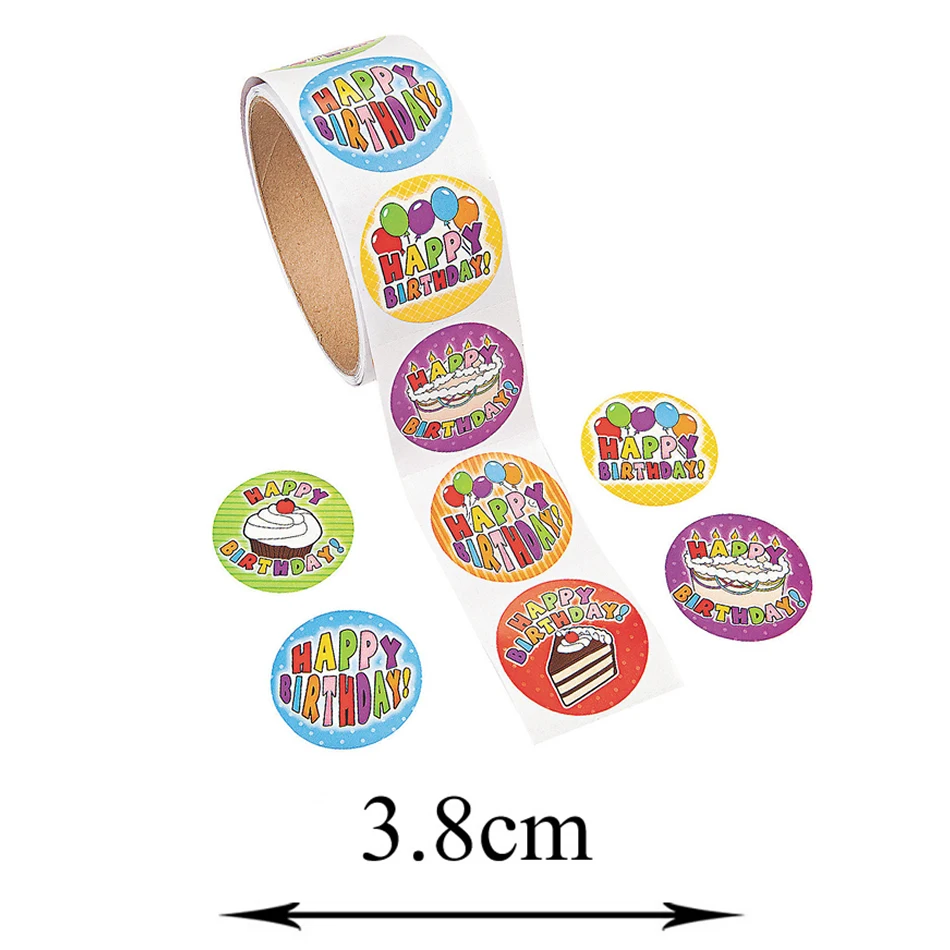 100 шт/рулон дети мальчик девочка награда стикеры &quotДень рождения&quot игрушка