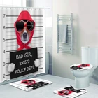 Забавные занавески для ванной комнаты с изображением плохой девочки, собаки, Джека Расселла терьера, аксессуары для ванной, коврики для туалета, домашний декор для щенка