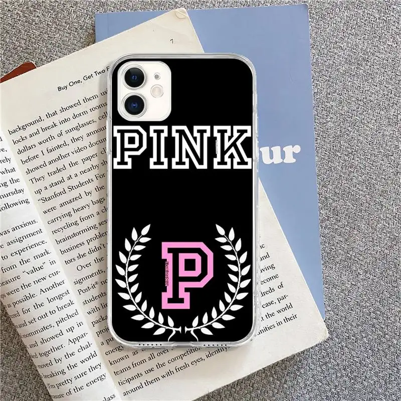 

Pink vs Brand Phone Cases for iPhone 8 7 6 6S Plus X 5S SE 2020 XR 11 pro XS MAX 12 12Mini