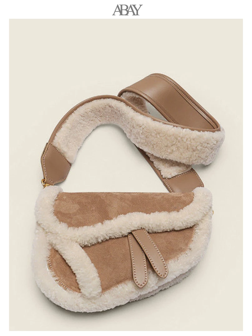 

Роскошные дамские сумочки, зимняя сумка на плечо из овечьей кожи, дизайнерские замшевые сумки через плечо