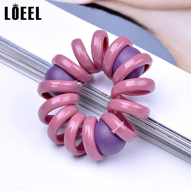 Резинки для волос женские эластичные резиновые спиральные однотонные