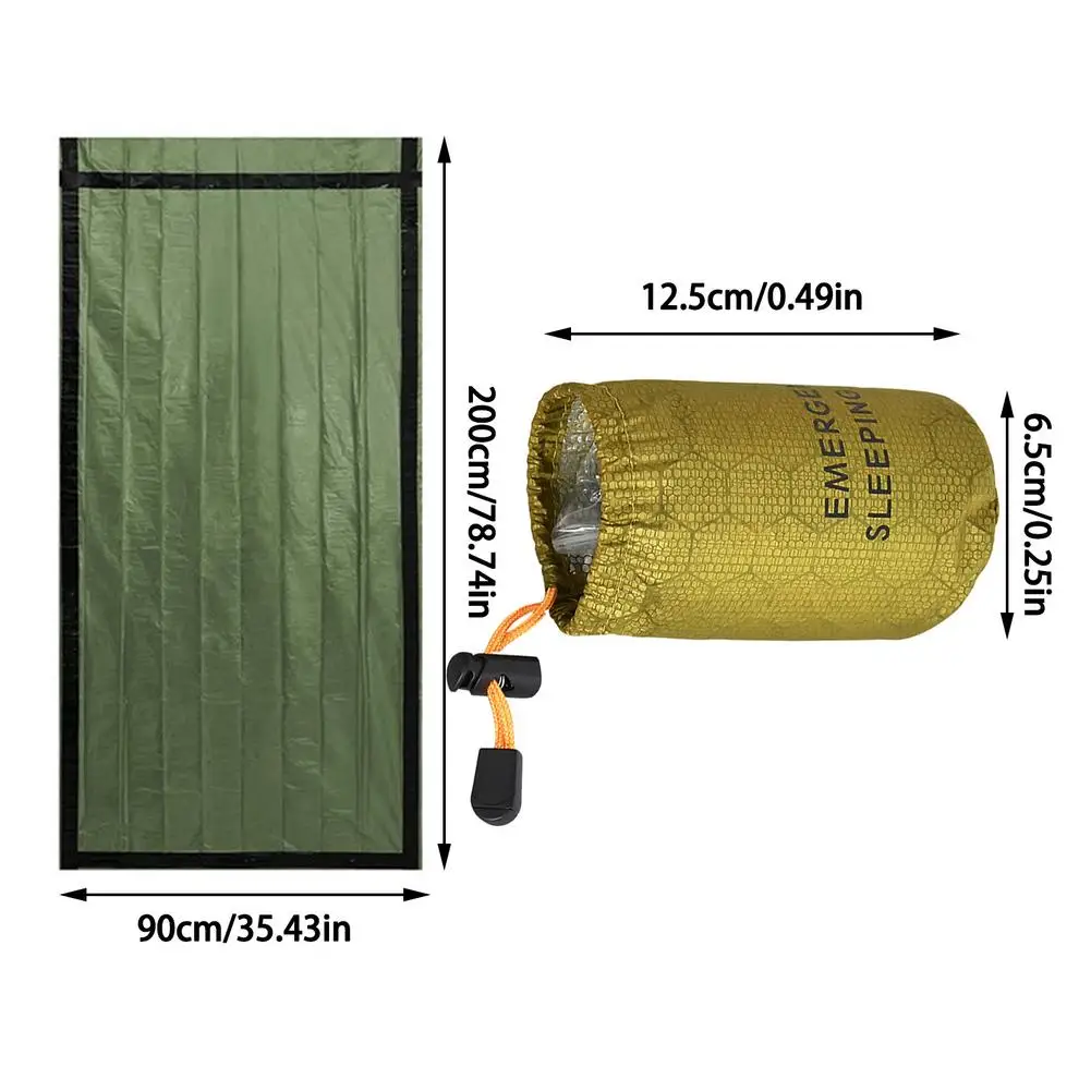 

Waterproof Lightweight Thermal Emergency Sleeping Bag Bivy Sack - Survival Blanket Bags Camping, Hiking, Outdoor, Activities