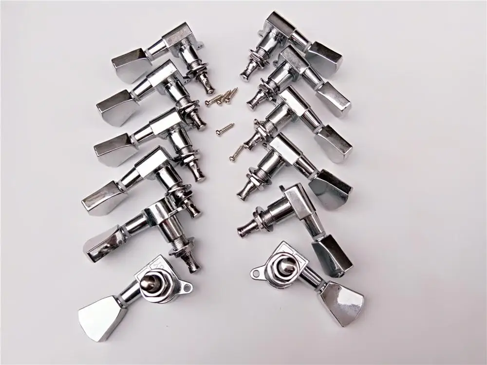 Новинка хромированные тюнеры для электрогитары с квадратной ручкой 12 струн 6 л + р